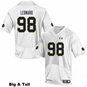 Notre Dame Fighting Irish Men's Harrison Leonard #98 White Under Armour Authentic Stitched Big & Tall College NCAA Football Jersey AIP4299HD